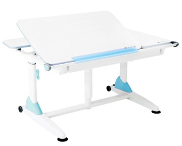 Детский стол-трансформер Эргономик G6-S с газлифтом и большим пеналом, Белый + Голубой в Стерлитамаке - предосмотр 3