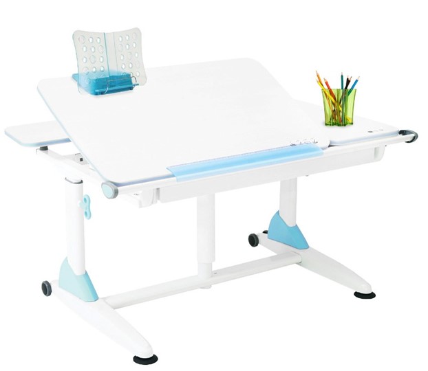 Детский стол-трансформер Эргономик G6-S с газлифтом и большим пеналом, Белый + Голубой в Стерлитамаке - изображение 2