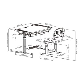 Растущая парта + стул Littonia Grey FUNDESK (c лампой и подставкой) в Стерлитамаке - предосмотр 8