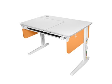 Детский стол-трансформер L/70-45 (СУТ 62) с лотком, белый/белый/оранжевый в Стерлитамаке - предосмотр