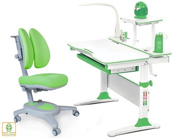 Растущая парта + стул Комплект Mealux EVO Evo-30 Z (арт. Evo-30 Z + Y-115 KZ), серый, зеленый в Уфе