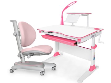 Растущая парта + стул Комплект Mealux EVO Evo-30 PN (арт. Evo-30 PN + Y-508 KP), серый, розовый в Стерлитамаке