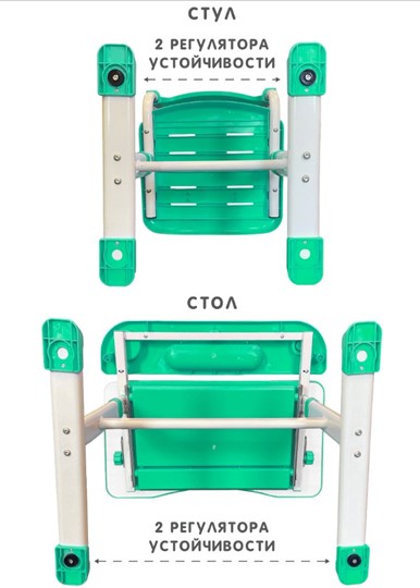Растущий стул и растущая парта SET HOLTO-17А, зеленый в Уфе - изображение 12