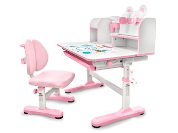 Растущая парта и стул Mealux EVO Panda XL pink BD-29 PN, столешница белая / пластик розовый в Стерлитамаке - предосмотр