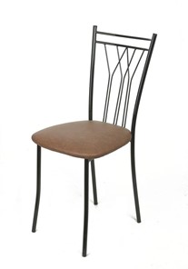 Кухонный стул Премьер СРП-097 Эмаль черная, экотекс коричневый в Стерлитамаке - предосмотр